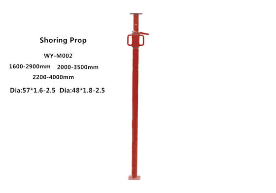 China Light duty adjustable scaffolding shoring props / jack red color 1.6-4m supplier