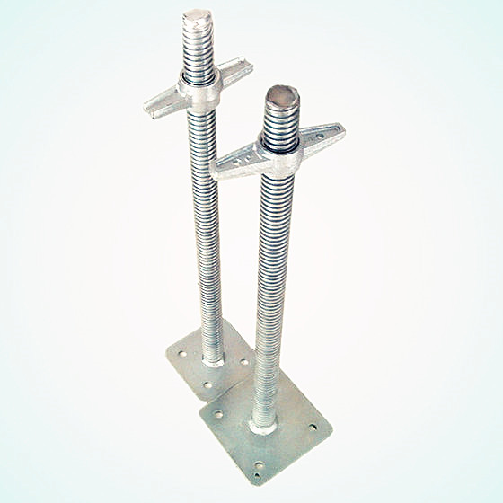 Scaffolding adjustable screw jack bases φ 34/35/38mm thickness：4/6mm base plate：150*150*8mm